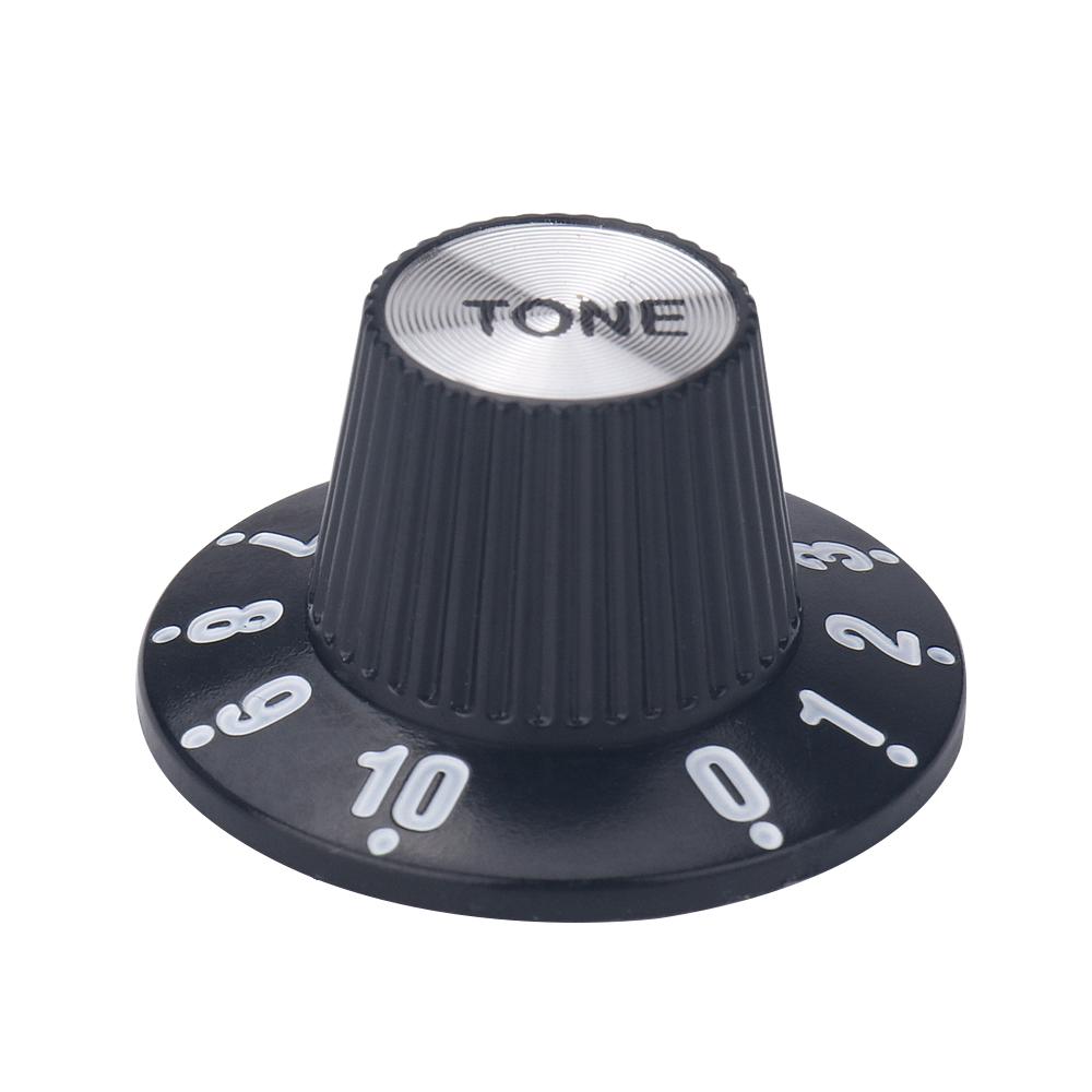 2T2V Electric Guitar Knobs Hight Hat Silver Reflector Volume Tone Speed Control Knob For Bass Guitar Accessories