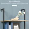Ladder Bookcase with 5 Shelves in Industrial Style in Wood and Metal, 60x30x184.5cm, Brown