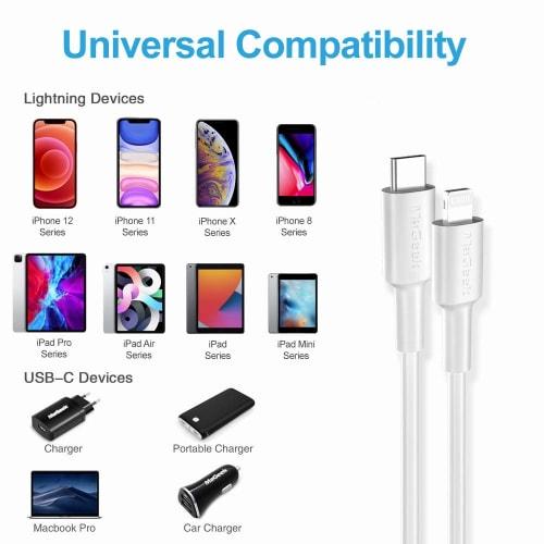 USB C To Lightning Cable 3.0m, Set of 2 Apple MFi Certified 3.0m Ultra Long iPhone PD Rapid Charger iPhone 14/14 Pro Max/13/12/11/X/XS/XR/XS/8 Plus, I