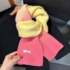 Knitted Scarf Women 100% Wool Winter Warm Scarves Bright Solid Color Design Thickened Shawl Soft Triangle Pashmina Neck  NEW