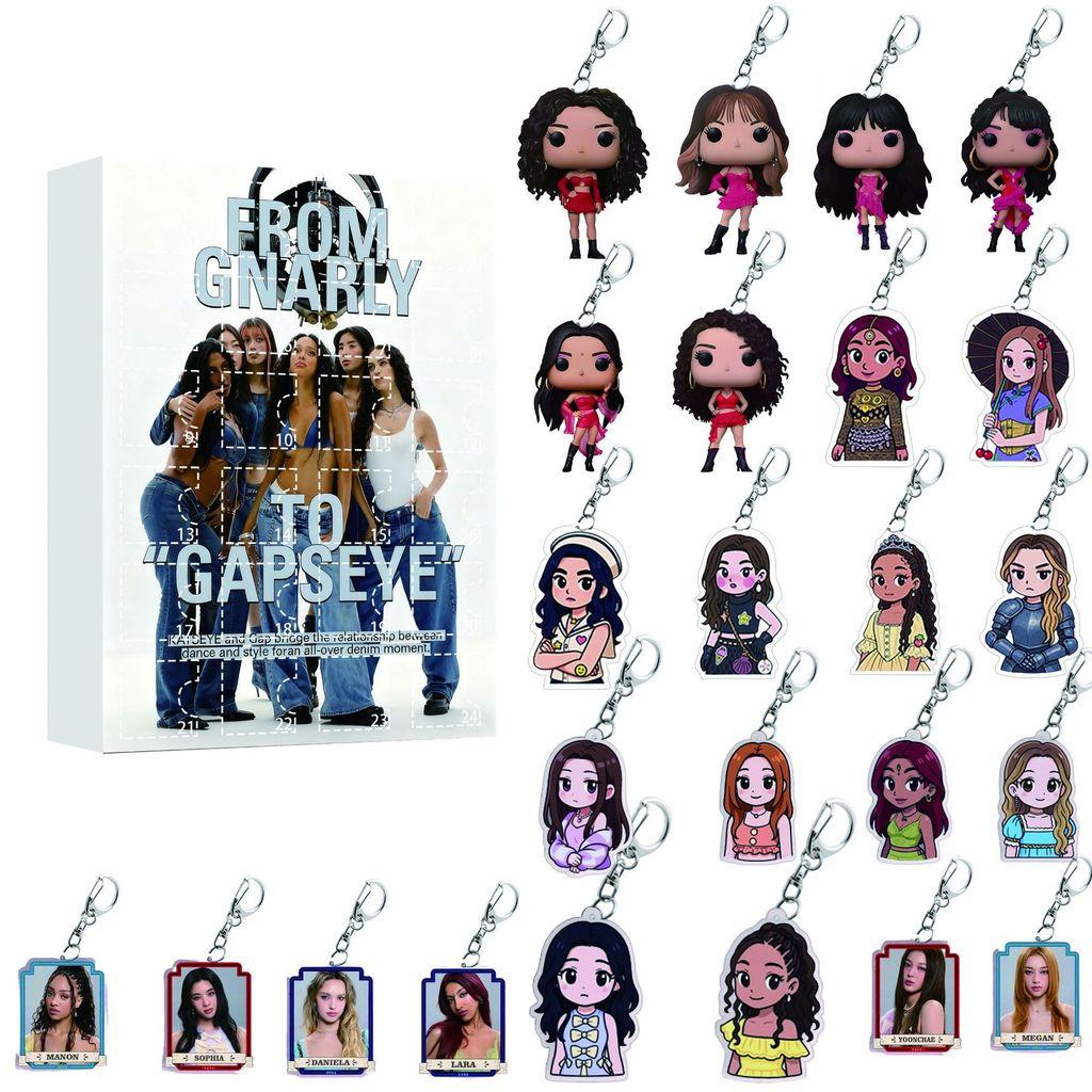 Katseye Christmas Blind Box Keychain Set With Acrylic Figures For Gift Giving