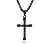 Twisted Titanium Steel Cross Necklace Men's Personality Hip Hop Punk Stainless Steel Cross Pendant