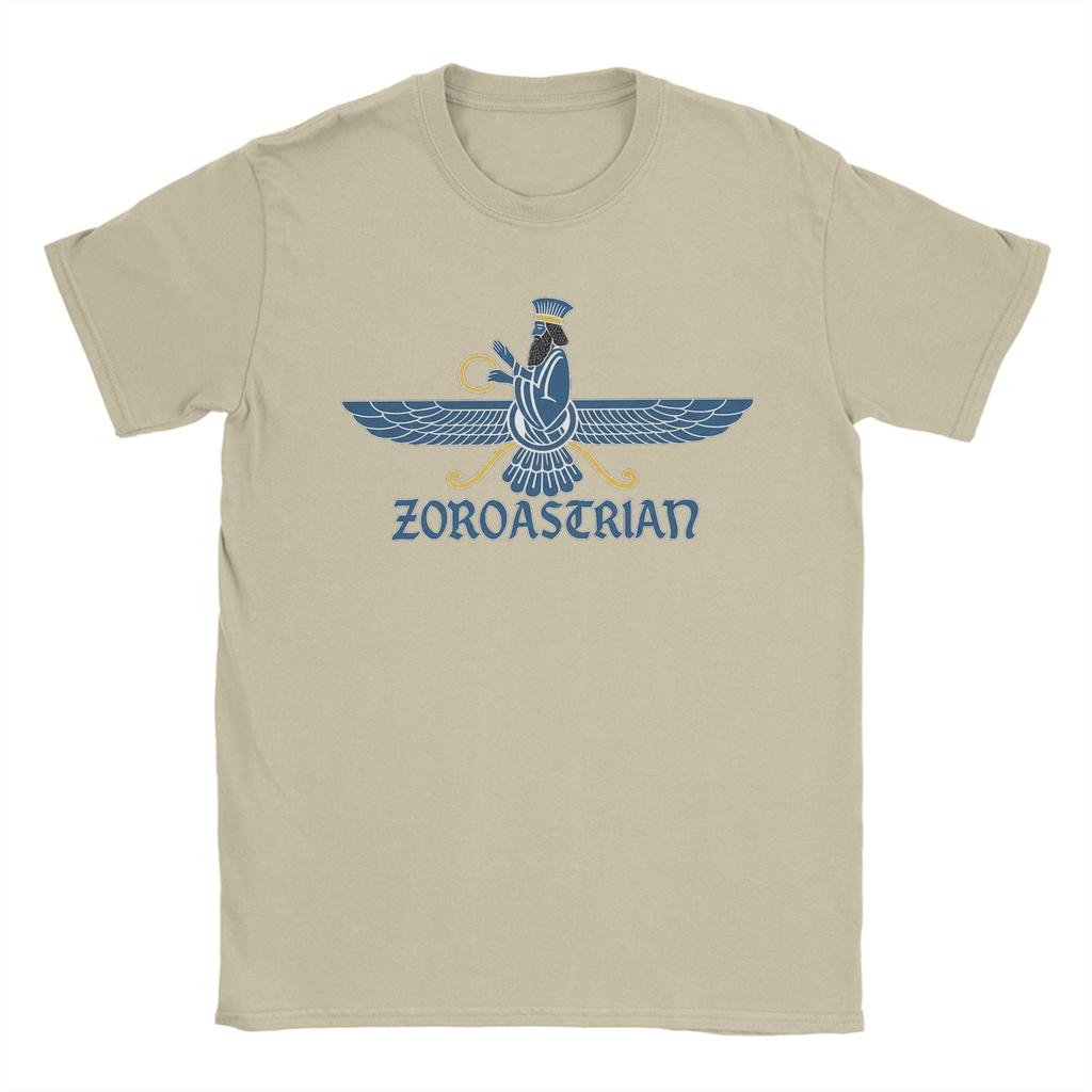 Novelty Persian Zoroastrian TShirts Men Round Collar Cotton T Shirt  Short Sleeve Tees Plus Size Clothes