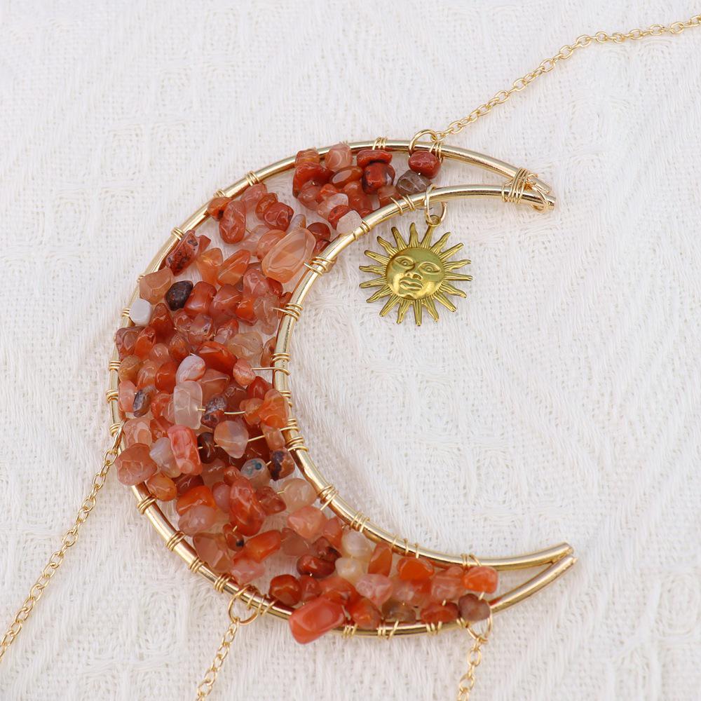 Natural Crystal Butterfly Wind Chime: Moon Pendant & Sun Catcher for Home & Garden T85