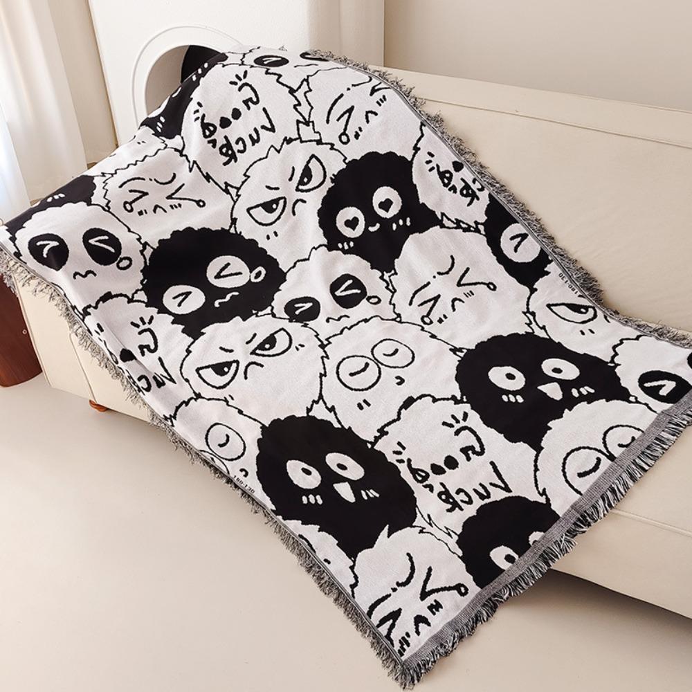 Stylish Graffiti Print Sofa Cover Blanket Artistic Tapestry for Couch Office Home Decor Soft Cozy Throw Cloth