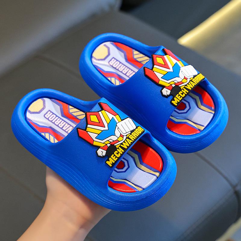 Jungen Cartoon Strand-Slipper - Sommer 2025, Indoor/Outdoor, Leicht, Rutschfest, Geruchlos, Weiche Sohle