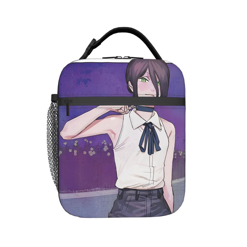 Anime C-Chainsaws Man Insulated Lunch Bag Large Meal Container Thermal Bag Tote Lunch Box Work Outdoor Girl Boy