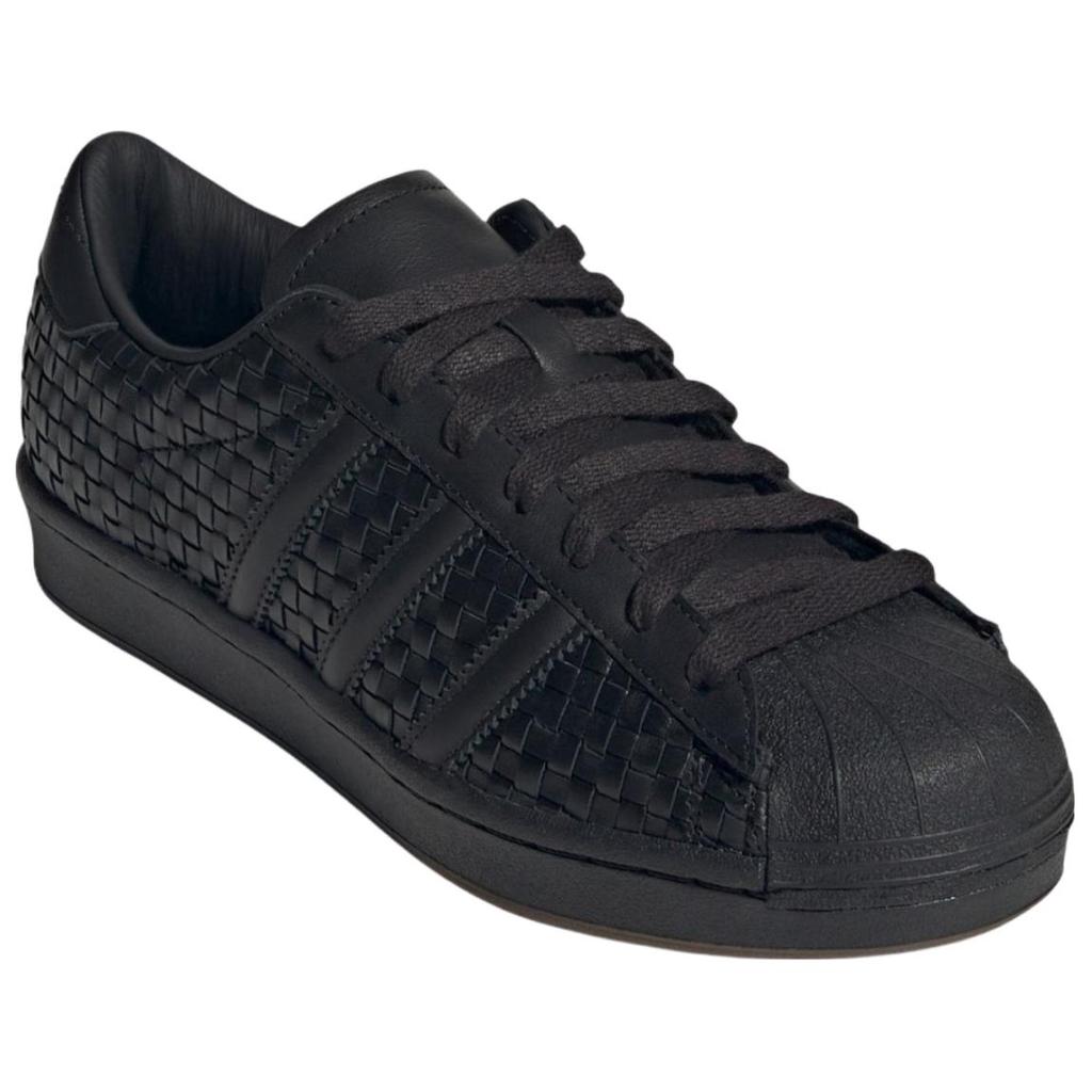 Adidas Originals Superstar Vintage Tkane Odporne na Ścieranie Niskie Buty Skateboardowe Unisex Czarne Sneakersy JR6002