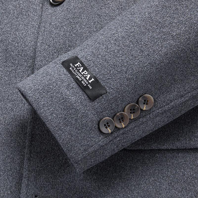 FAPAI Men's Double-Faced Wool Mid-Length Overcoat