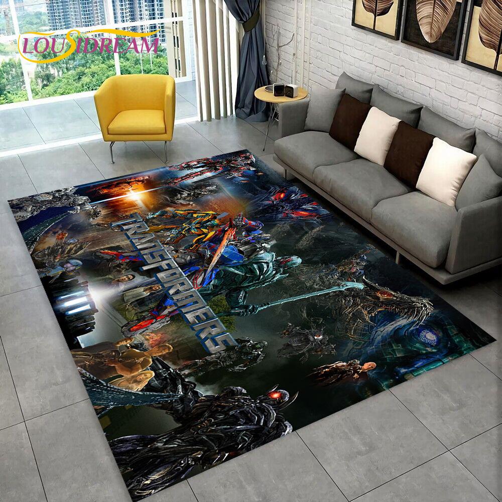 3D Transformers Cartoon Autobots Teppich für Zuhause Wohnzimmer Schlafzimmer Sofa Fußmatte Dekoration, Kinderzimmer Teppich Rutschfeste Bodenmatte Geschenk