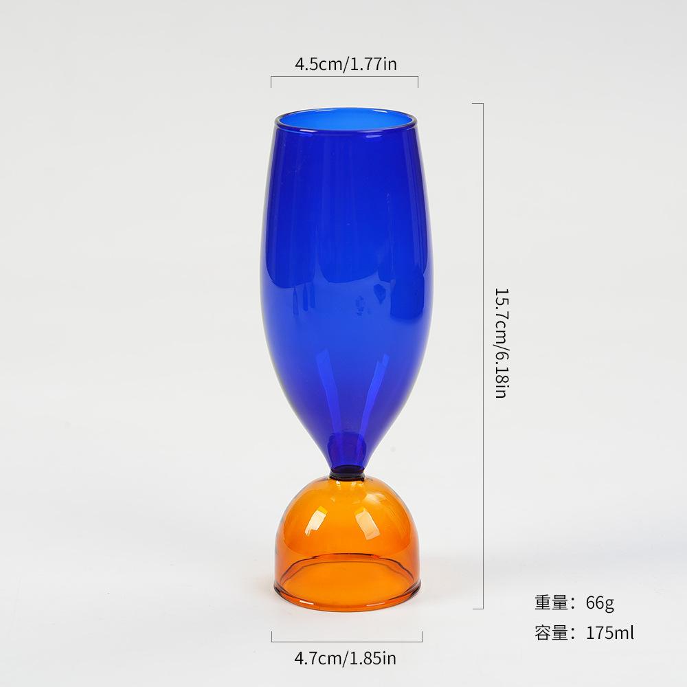 Color Blocking Colored Glass Cup ins wind resistant high-temperature household water cup dessert cup milk tea cup coffee cup