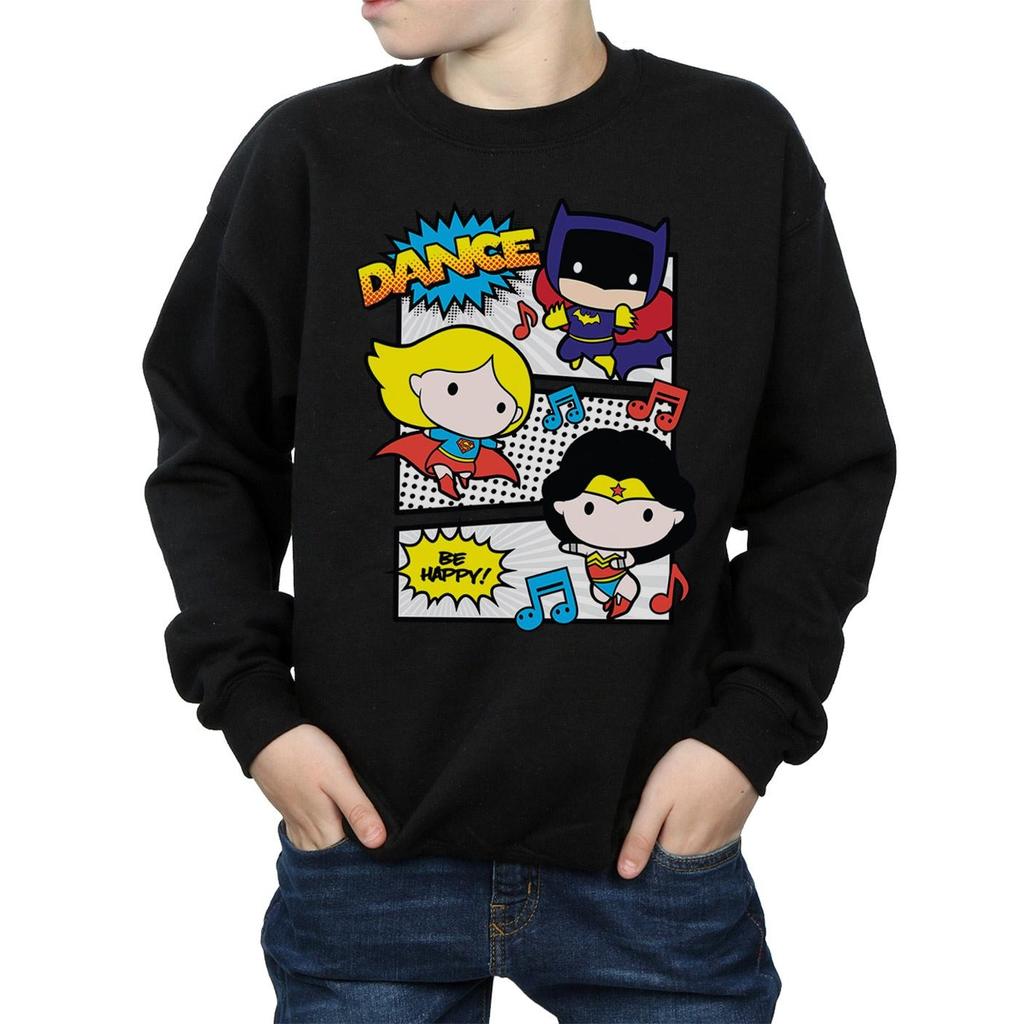 DC Comics Chibi Super Friends Tanz-Sweatshirt für Jungen