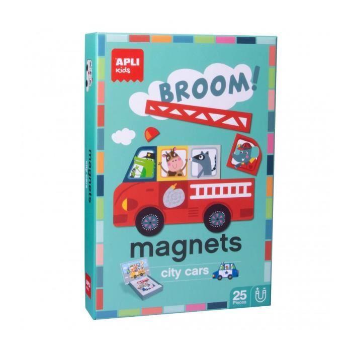 APLI Magnetic Cars Game - 25 Pieces - For Children from 3 Years Old