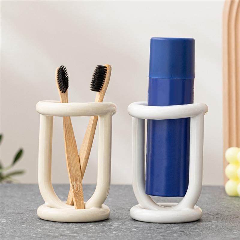 Toothbrush Holder Bathroom Shelving Toothpaste Holder Storage Rack Bathroom Product Shelf Desktop Storageholdera Durable