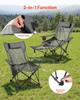 Reclining Camping Chair, 4 Adjustable Positions, Portable Folding Lounger for Adults, Mesh Beach Chair with Headrest & Foot Rest, Supports 220 lbs,