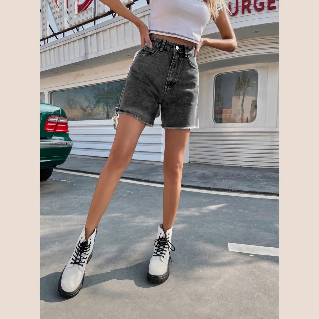 Blue Women's Denim Shorts Summer High Waist Casual Chic Loose Jean Shorts Women Summer Denim Short Femme