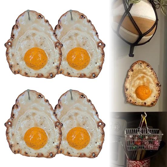 1/2/3/4 ks Nástěnná dekorace smažené vejce Smažené vejce zavěšené na hřebíku Nástěnné umění Domácí obývací pokoj Kuchyň Nástěnná dekorativní akrylová cedule