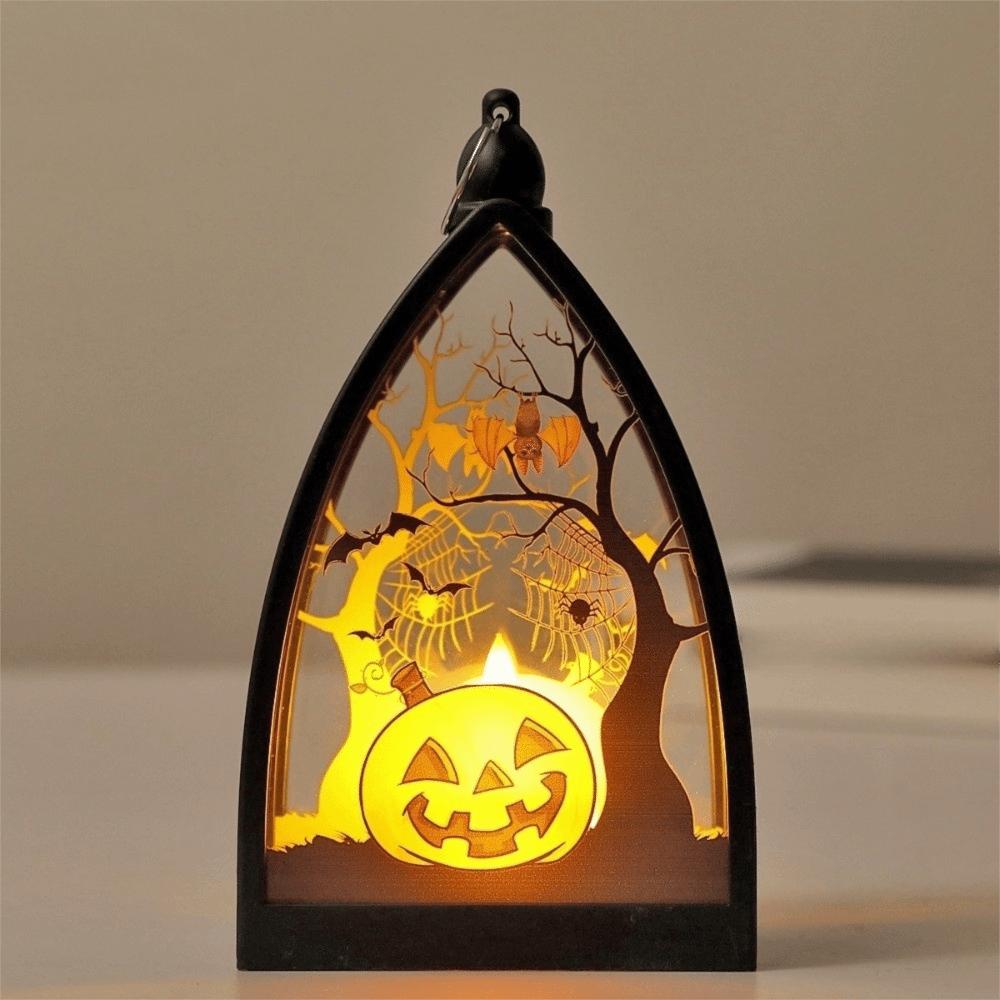 Cordless Halloween LED Lamp Witch Halloween Hanging Lantern Pumpkin LED Light Car Interior