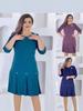 2024 Casual Solid Color Round Neck Long Sleeve Knee-Length Midi Dress for Europe and America