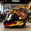 Unisex Double Lens Full Face Motorcycle Helmet with Large Tail Wing