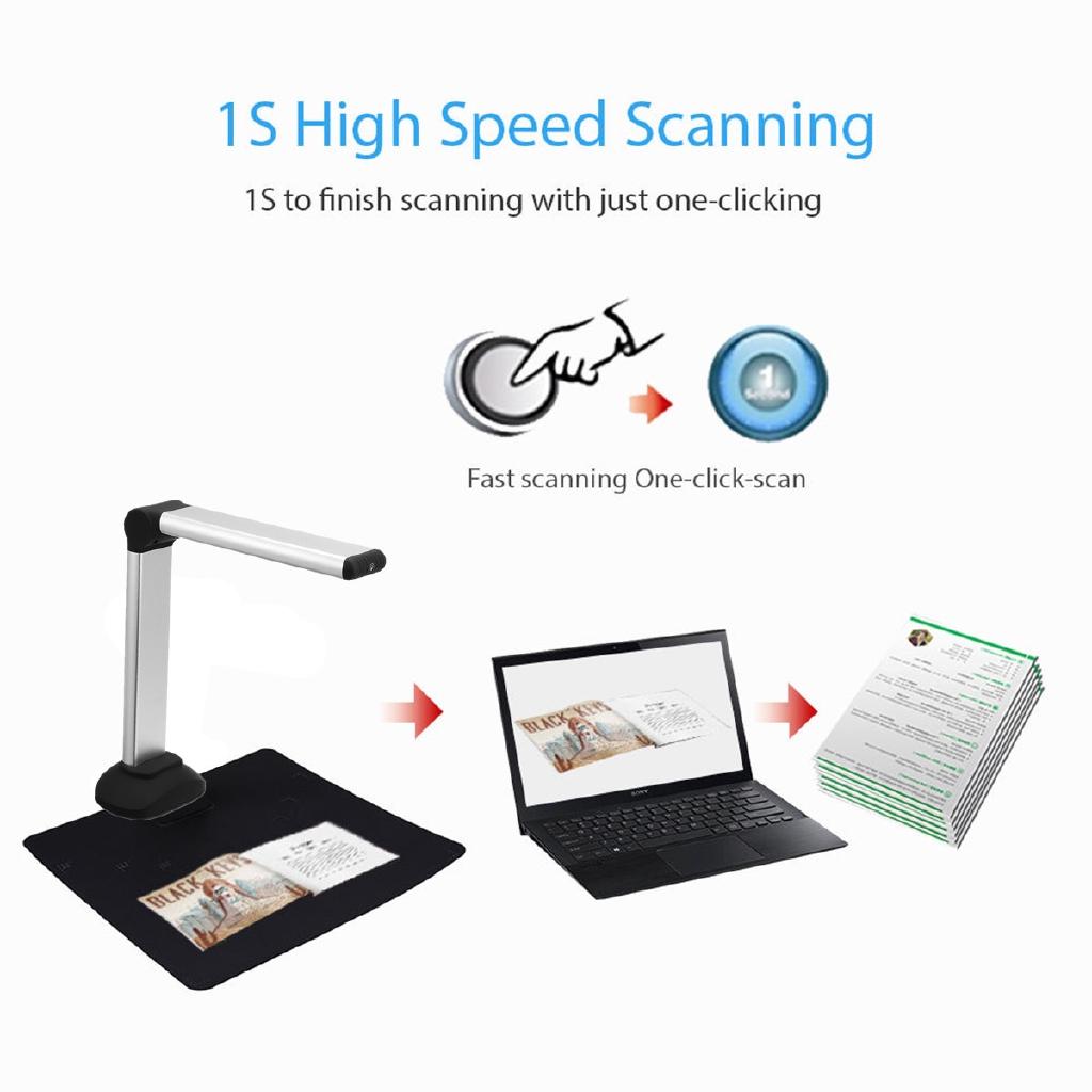 A4 Document Camera Scanner With 8.0MP Camera Portable High Speed USB Book Image School Office Library Bank HD