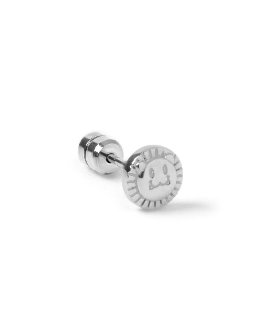 LION HEART Earrings Icon Stud Stainless Steel 316L Direct Sales Silver LH-1 "SUNNY" Earrings/Surgical (Hyperallergic) (Pouch Included)