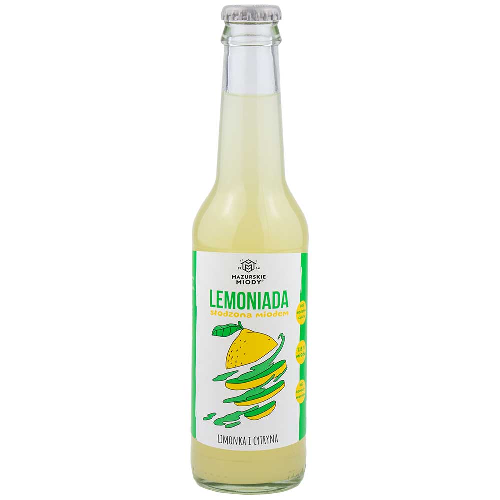 Mazurskie Miody Lemonade Sweetened with Honey, Lemon Lime Flavor, 275 Ml