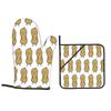 Peanut Oven Mitts and Pot Holder Sets of 2 for Baking Kitchen Cooking Grilling Resistant Non-Slip Gloves