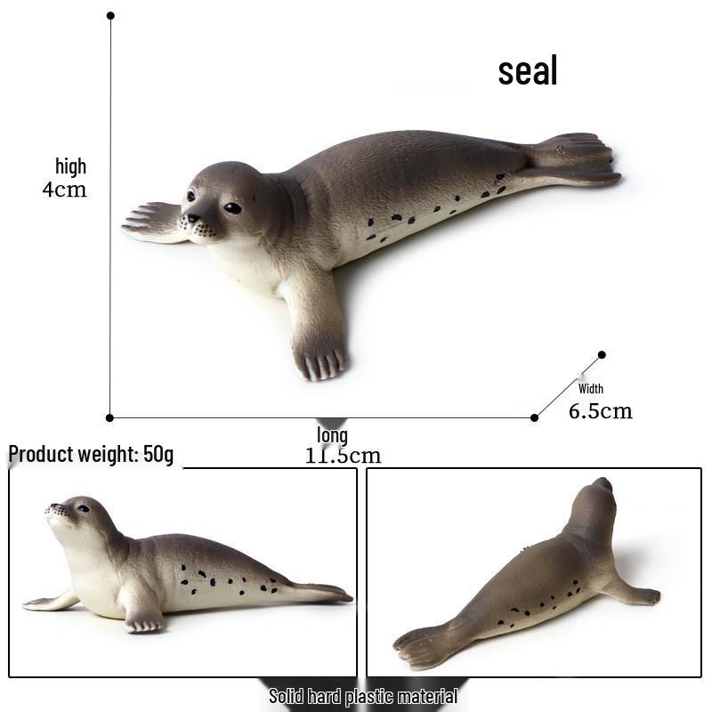 Marine Animal Simulation Model Figures: Shark, Dolphin, Hammerhead, Crab, Squid, Starfish for Kids' Education