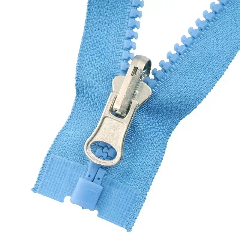 2-10Pcs Meetee 70cm 5# Resin Zipper Rotary Slider Double Sided Open-End Zippers for Jacket Coat Zip Puller Sewing Accessories
