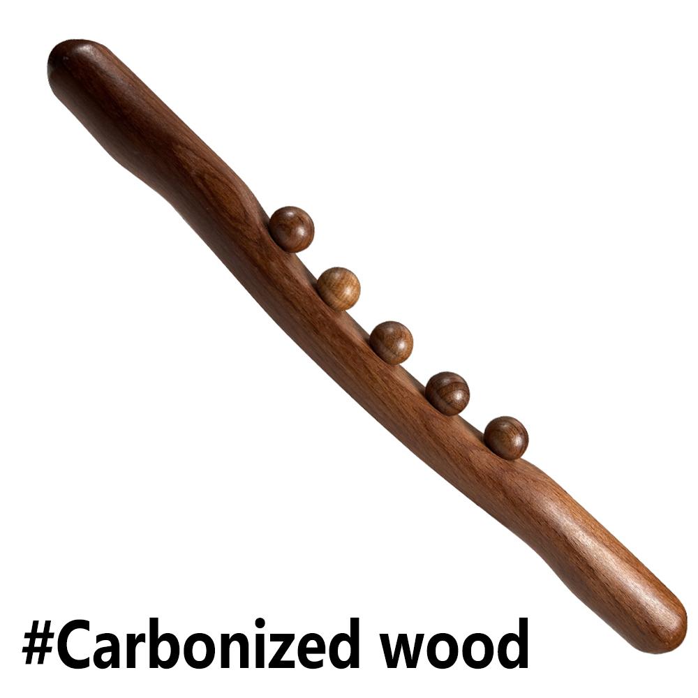 1Pcs Wooden Gua Sha Stick 5 Beads Massage Roller Lymphatic Drainage Body Shaping Tool