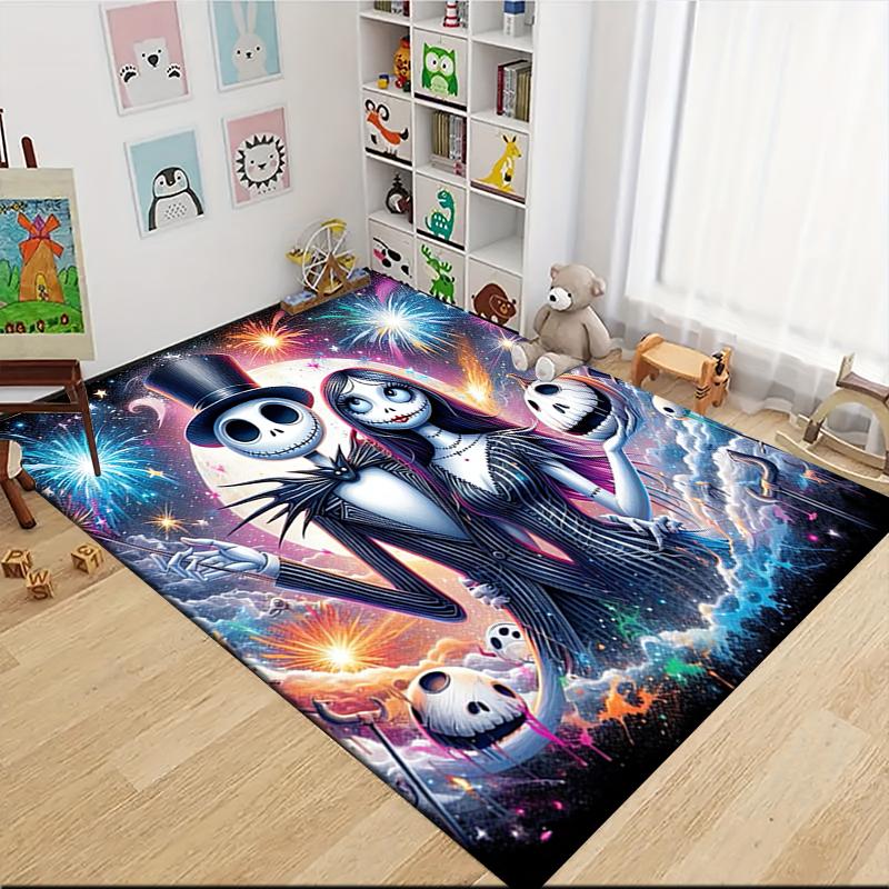 1Pc Christmas Nightmare Before Christmas Carpet Rug Soft Washable Antislip Home Living Room Sofa Mats Personalized Christmas Rug