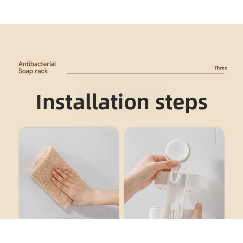 Bathroom Non Perforated Soap Box Suction Cup Wall Mounted Toilet Single and Double Layer Washroom Household Drain Storage Rack