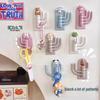 No-Punch Cute Rotating Wall Hook: Strong Adhesive, Three Hooks, Traceless Design, Behind-Door Key Rack.