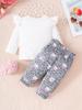 Girls  Outfit  Printed Long Sleeve  Tops And Pants Children' Clothing Sets