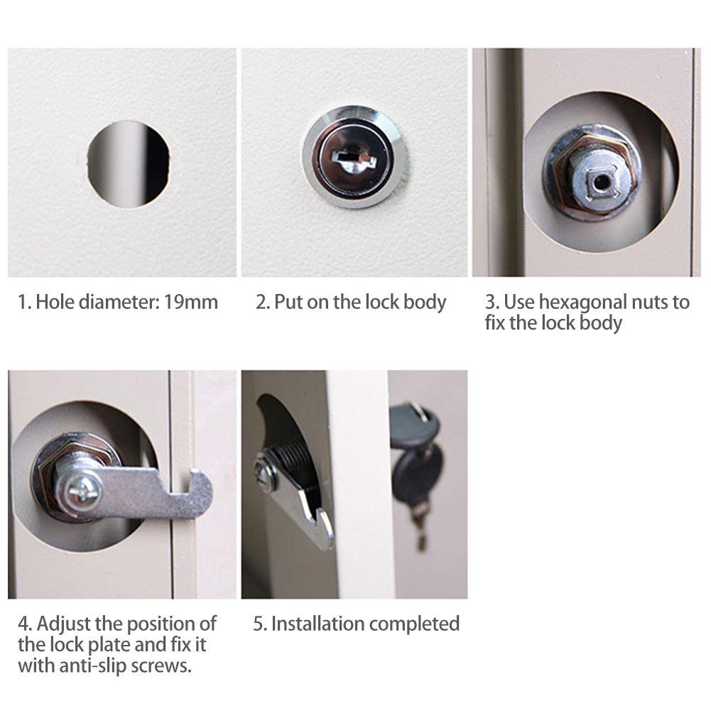 Universal Cam Lock with Keys for Mailbox File Cabinet Drawer Toolbox Lock Cylinder Furniture Privacy Lock