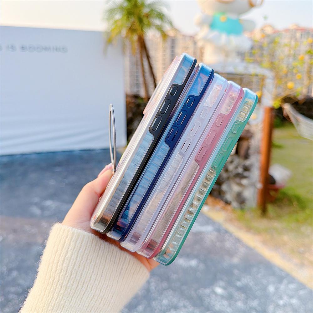 Luxury Matte Magnetic Clear Phone Case For iPhone 17 Air 16 Plus 15 12 13 14 Pro Max For Magsafe Metal Ring Stand Holder Cover