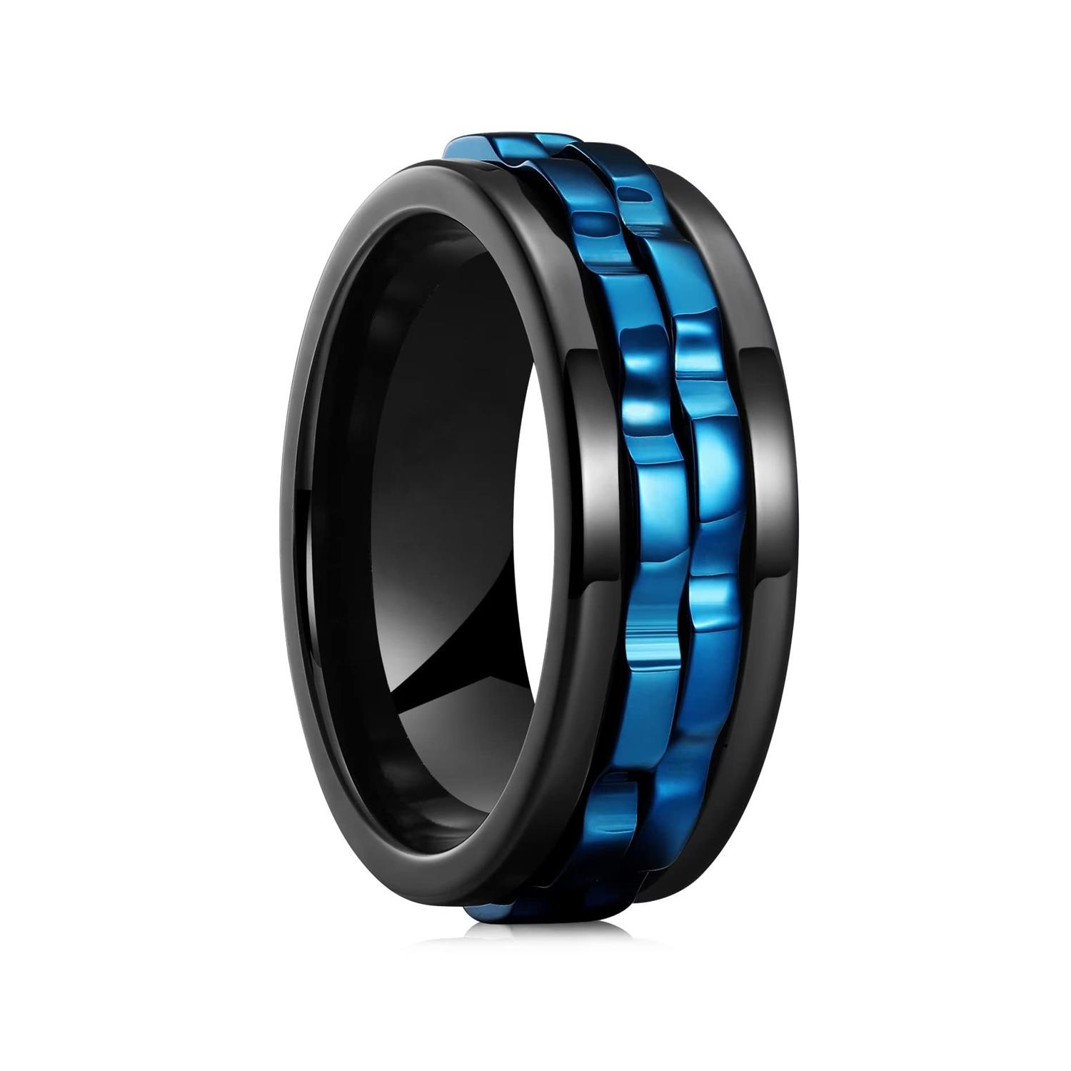 

1 шт. Обертове кільце Fashion Punk Gear Anxiety Fidget, кільця з нержавіючої сталі для чоловіків, прикраси для весільної вечірки 12