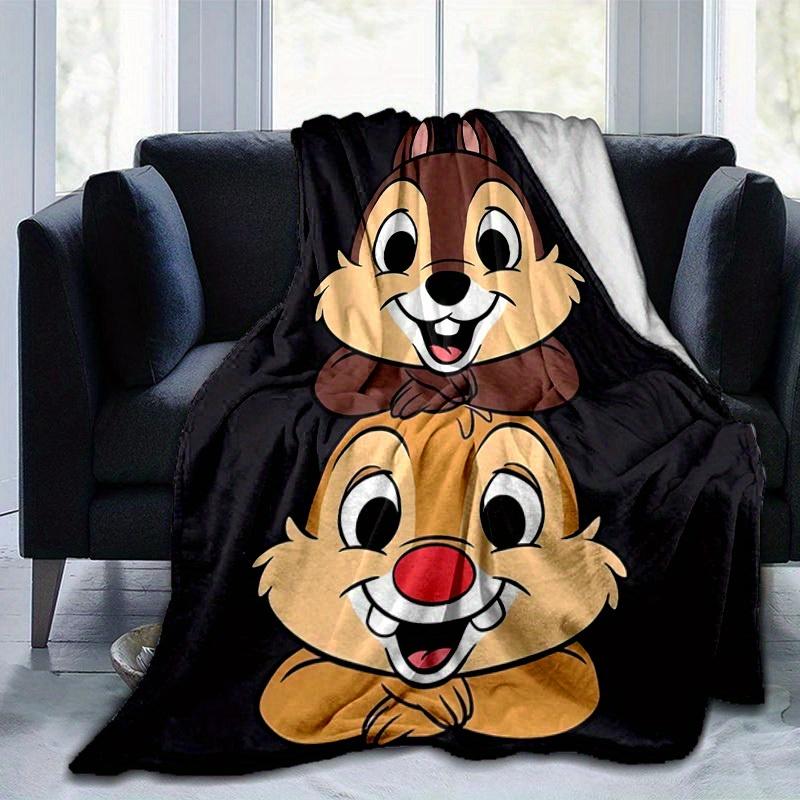 1pc, Disney Chip 'n Dale Throw Blanket Cute Cartoon Animal Decorative Couch Cover for Home, Living Room, Bedroom, Travel, Camping, Car