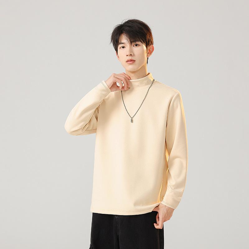 

Универсальный свитшот из немецкого вельвета с полувысоким воротником для мужчин на осень и зиму. Новый стиль, модный, теплый, с длинными рукавами. Мужской, плотный, однотонный, отдых. 3XL