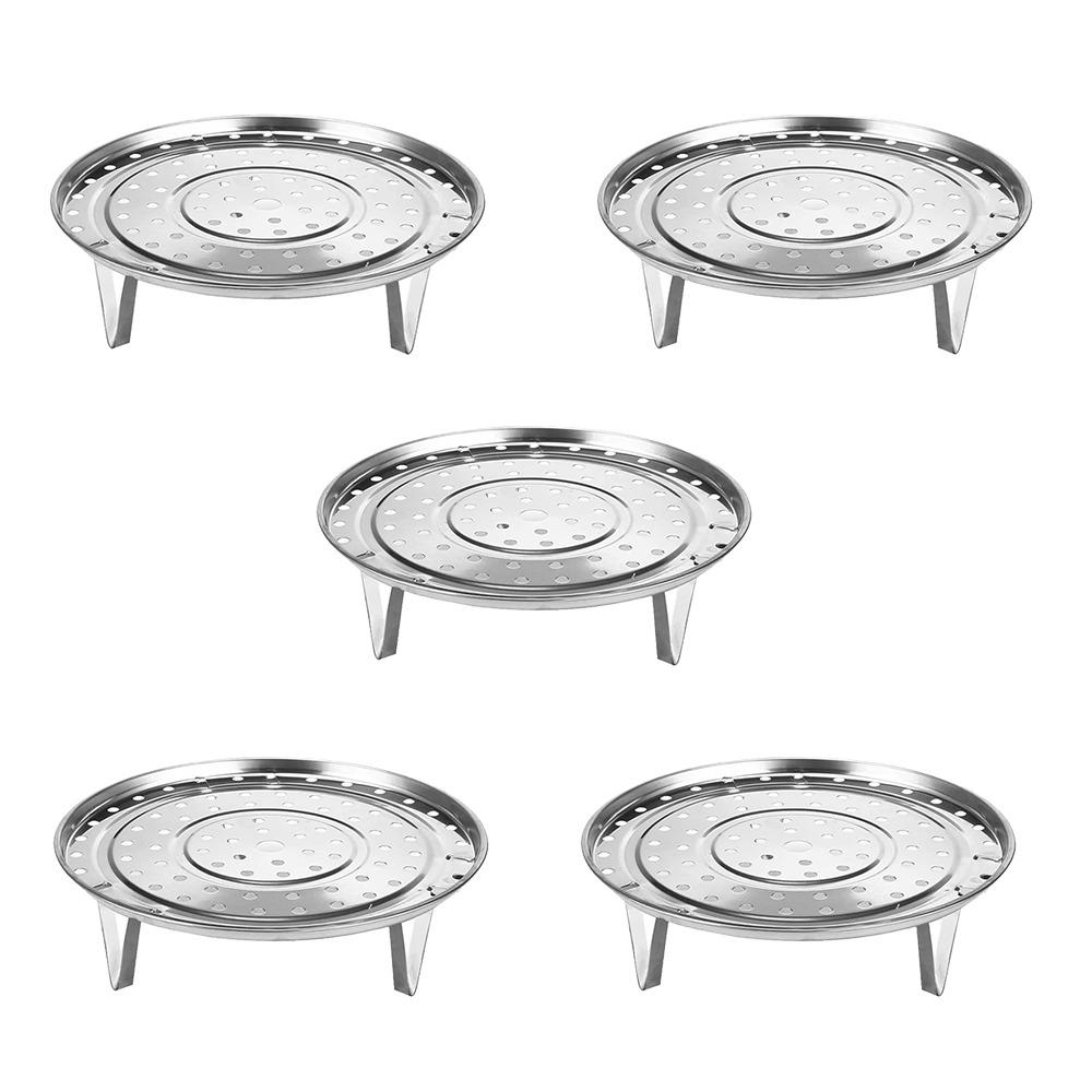 5Pcs Thickened Stainless Steel Steaming Rack Stackable Food Steaming Tray  Egg Steaming