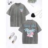Summer Vibes Hawaii Beach Prints Washed T-Shirts Womens Cotton Oversized Tops Distressed T Shirts Street Womans Clothes