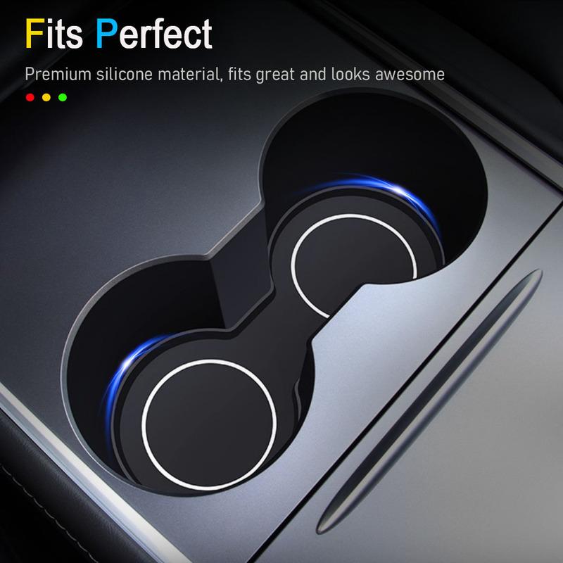 Für Tesla Model Y Juniper Getränkehalter-Einsatz 2025 2026 Model 3 Highland Mittelkonsolen-Getränkeuntersetzer-Pads Model 3 Model Y Zubehör