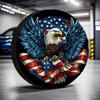 American Eagle Flag Spare Tire Cover Durable Polyester Dustproof Cover for Camping Vehicle Use