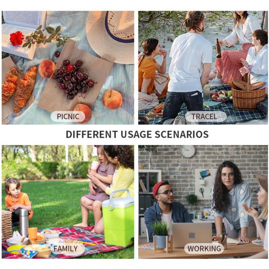 Insulated Lunch Box for Women Men Double Layer Leakproof Lunch Bag with Adjustable Shoulder Strap Waterproof Cooler Bag for Work Travel Camping Picnic