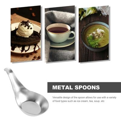 Stainless Steel Caviar Spoon Ice Cream Scoop Lightweight Portable Mini Dessert Soup Spoon for Home Restaurant Catering