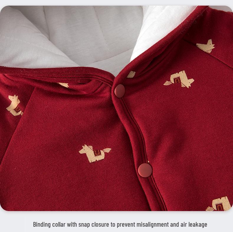 Warm Hooded Winter Baby Bodysuit with Hand & Foot Covers