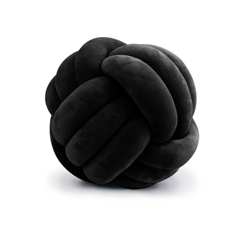 Velvet Knotted Ball Round Pillow - Decorative Tassel Accent Pillow for Sofa, Bed, Living Room, Boho Home Decor