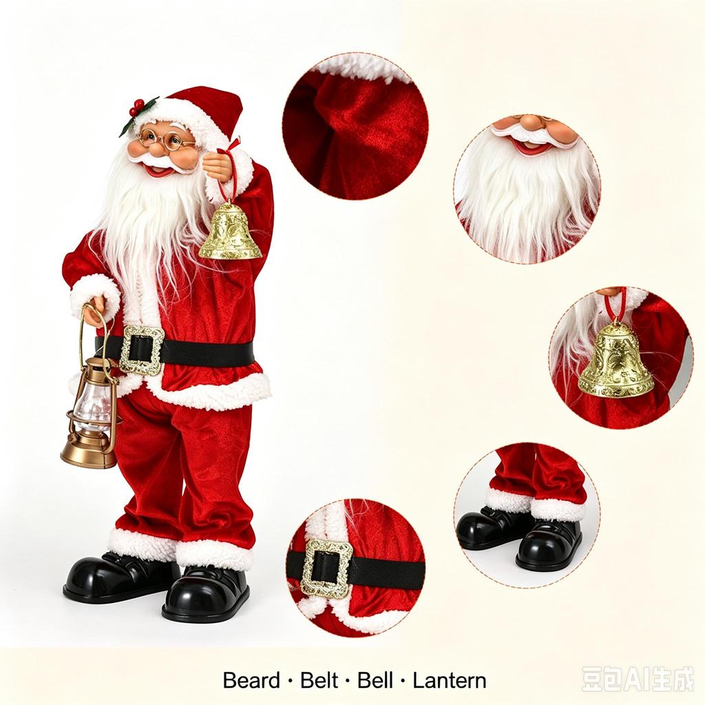 Musical Electric Santa Claus Figurine Christmas Window Decor