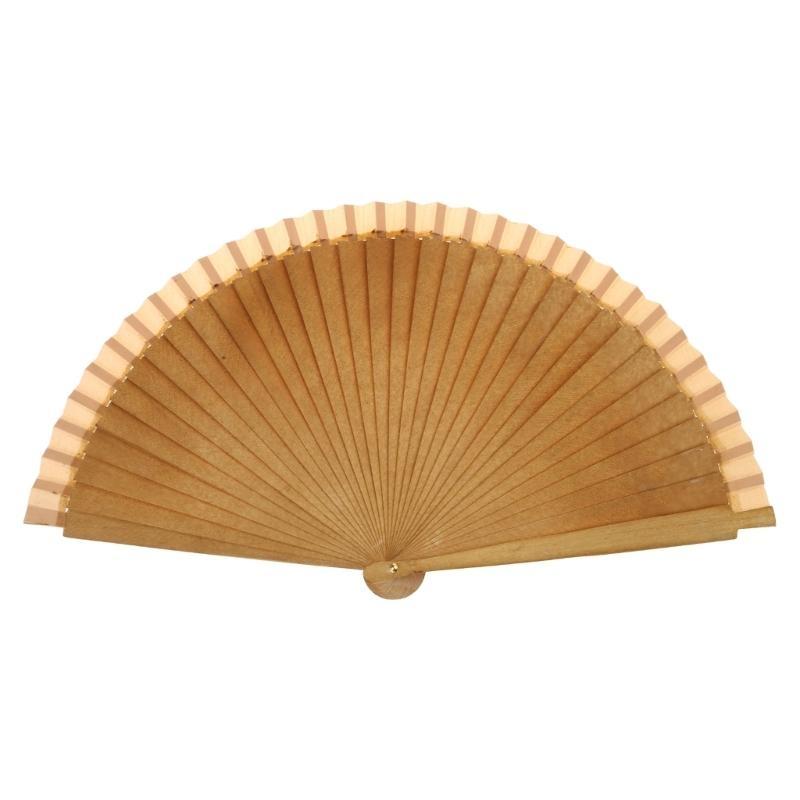 Vintage Wooden Hand Fan Wedding Dance Solid Color Plain Folding Fan Elegant Handhelds Dancing Show Performances